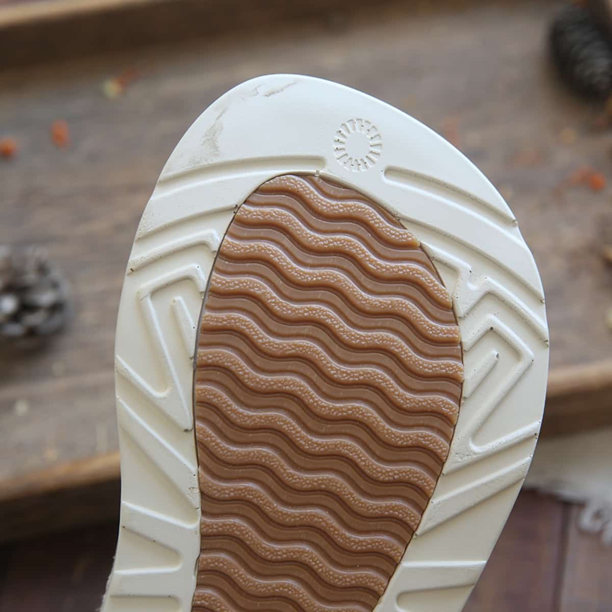 Leather hollow round head platform big head shoes summer middle heel Roman sandals