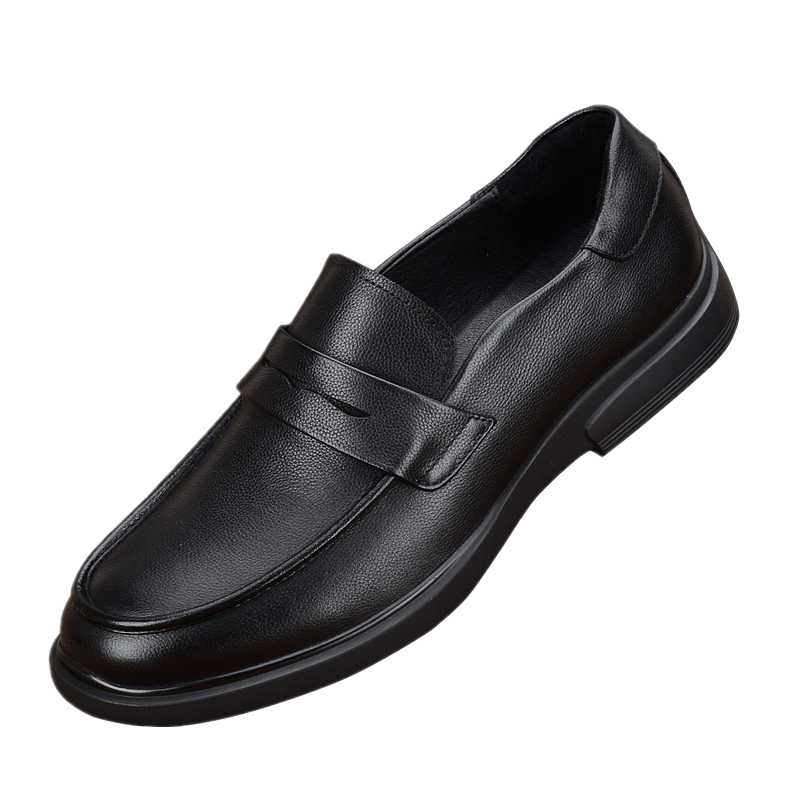 Spring new men's leather shoes genuine leather first layer cowhide one pedal soft sole business casual shoes men breathable and lightweight