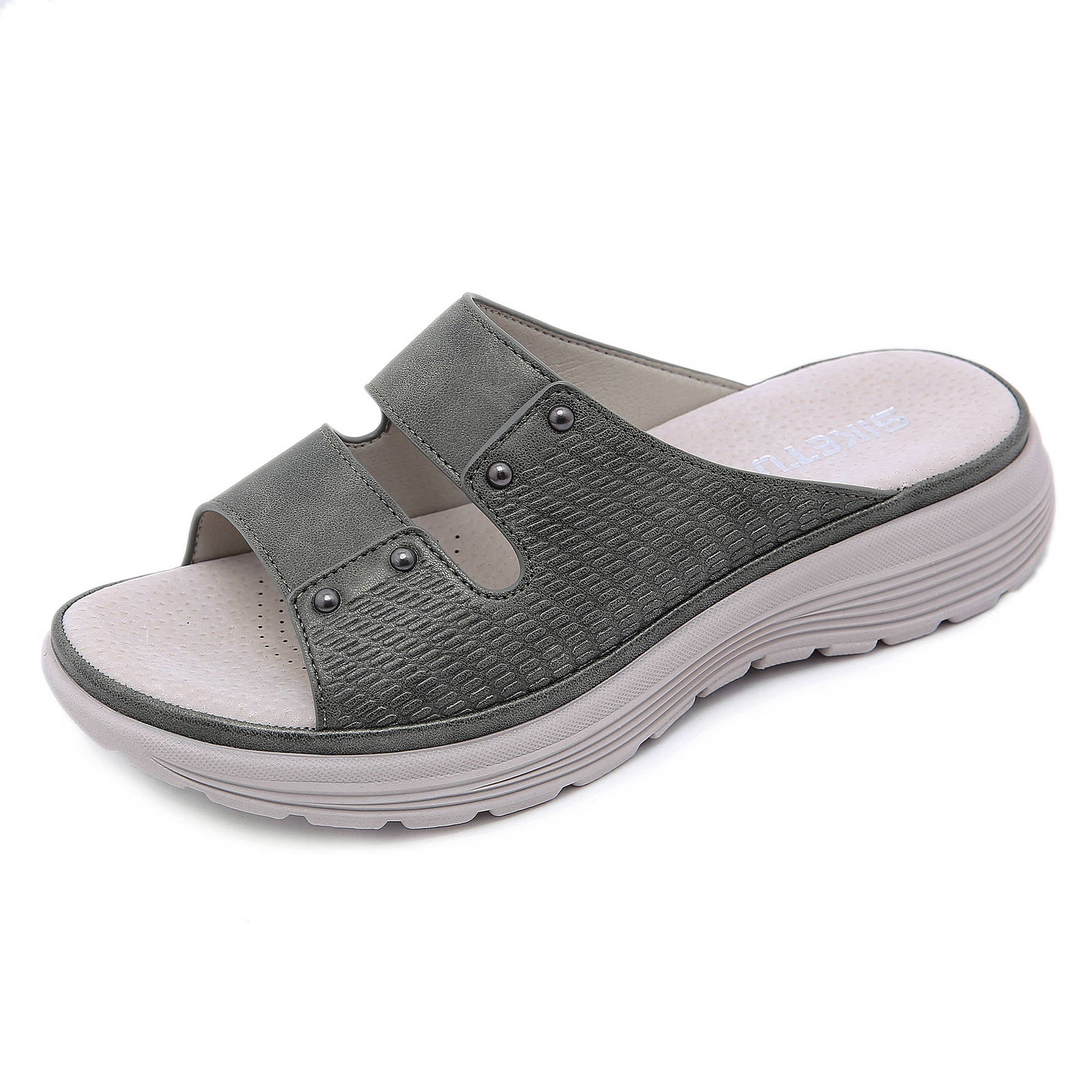 Cool mop women's rivet sports slope heel oversized slippers | Sports sandals