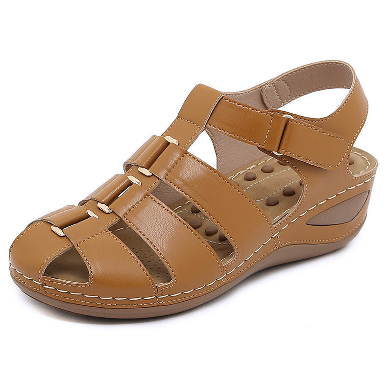 C801-4 Sandals Women's Stitching Mother Shoes plus Size Sandals Wedge Slippers