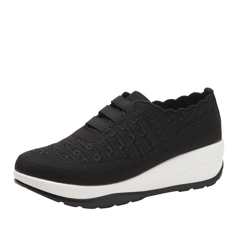 Fly Woven Mesh Slip-on Women's Shoes Season Soft Bottom Breathable Light Casual Shoes