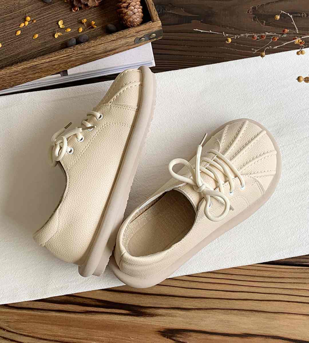 Autumn Casual Sneakers Leather Stylish Footwear