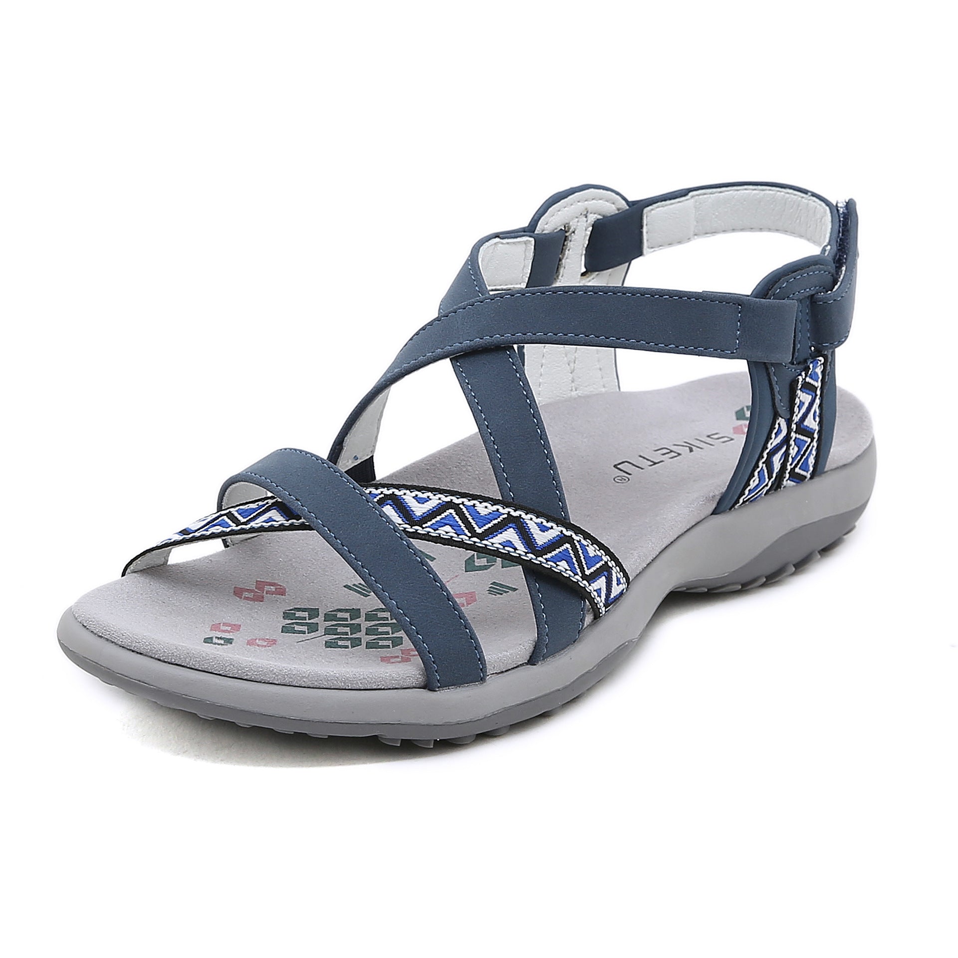 K6357-1 Bohemian Casual Style Comfortable and Non-Slip Printed Shoes | Flat Sandals