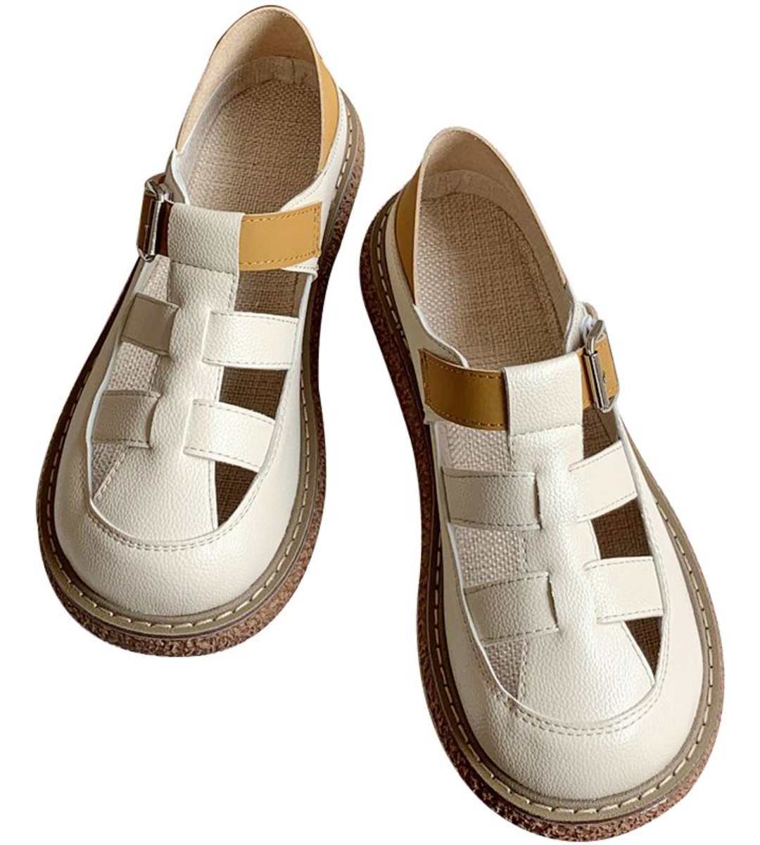 Summer-Flat shoes-Cotton and linen-Academic-Hollow sandals