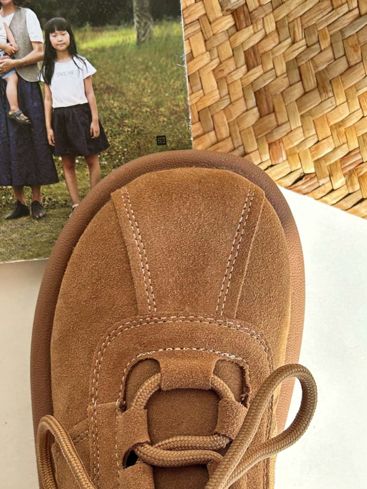 Leather round head lace-up flat shoes spring and summer new soft-soled comfortable single shoes