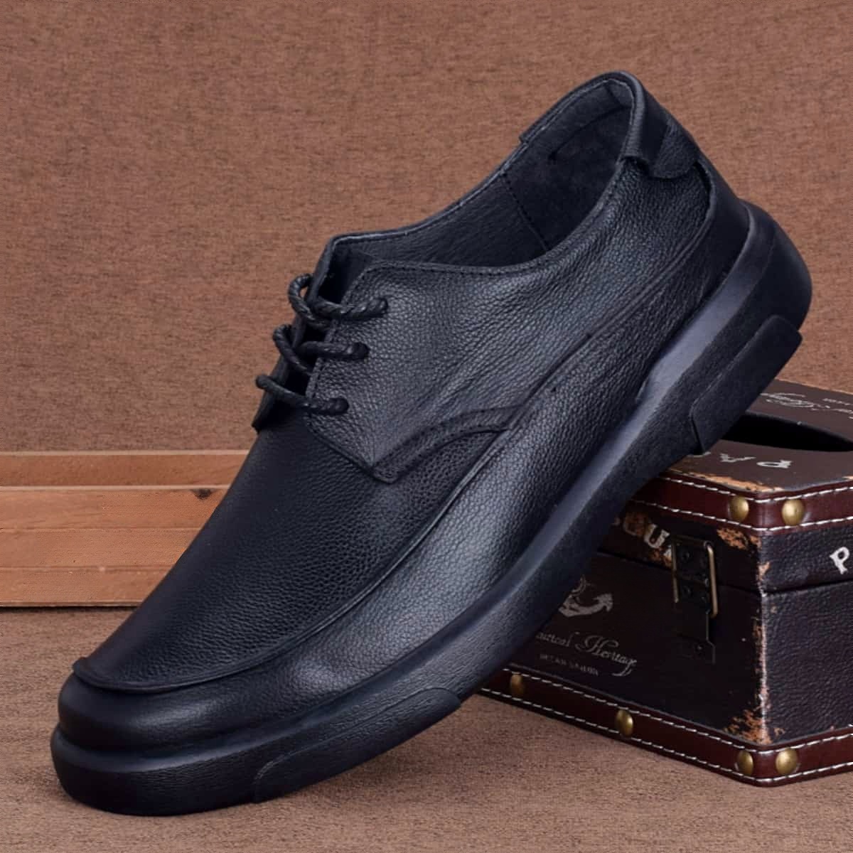 Fashion shoes first layer cowhide business casual men's leather shoes genuine leather platform soft leather European and American men's shoes